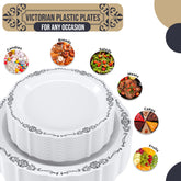 White/Black Victorian Combo Set | Service for 160